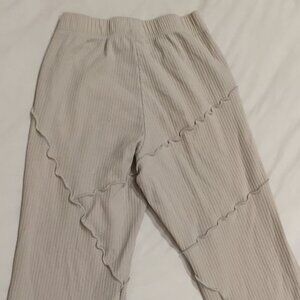 Woman's high-waisted ribbed flare leggings - Wild Fable cream colored